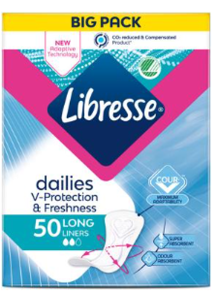 Ежедневные прокладки Libresse Dailyfresh Long 50шт