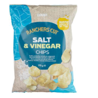 Картофельные чипсы Coop suola & viinietikka 178г с солью и винным уксусом 