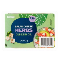 Кубики сыра с зеленью в масле Coop salaattijuustokuutiot mausteyrtit 120/70г