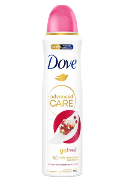 Дезодорант спрей  Dove Advanced Care Pomegranate 72 часа 150мл гранат и лимонная вербена