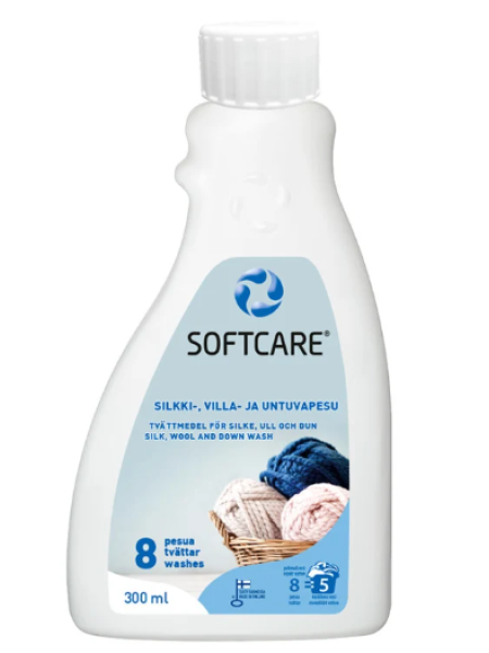 Жидкое средство для стирки шелка, шерсти и пуховых изделий Softcare 300 мл