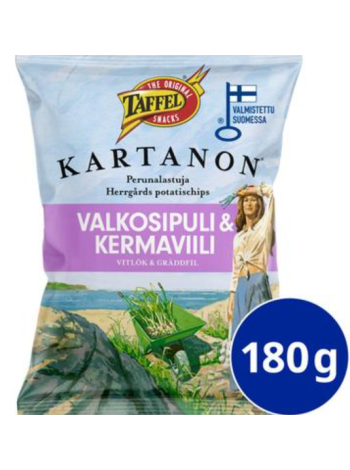 Картофельные чипсы Taffel Kartanon со вкусом чеснока и сметаны 180г
