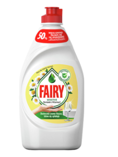 Средство для мытья посуды Fairy Sensitive Chamomile 450мл ромашка с витамин Е	