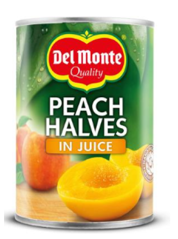 Половинки персиков в собственном соку Del Monte 415 г