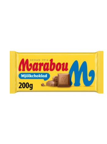Плиточный шоколад Marabou Mjölkchoklad 200г молочный