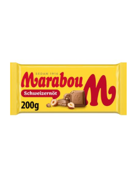 Шоколад Marabou Schweizernöt 200г с дробленым фундуком