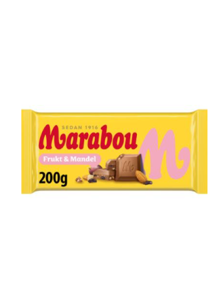Шоколад плиточный Marabou 200г с фруктами и миндалем