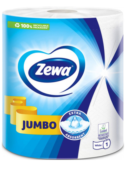 Бумага для дома Zewa Classic Jumbo 1 рулон 2-слойная белая 400 листов 