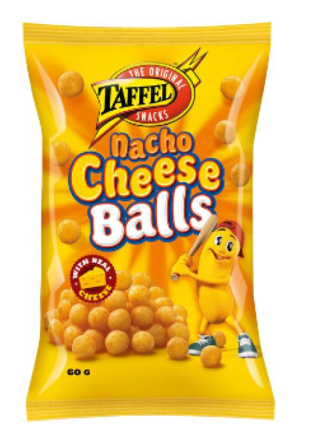 Сырные снеки со вкусом Taffel Nacho Cheese Balls 60г