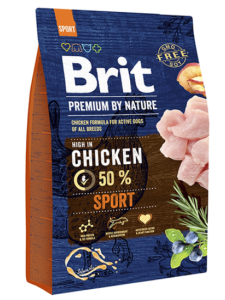 Сухой корм для активных собак BRIT PREMIUM Sport 3 кг с курицей