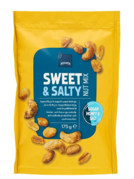 Смесь жареного и соленого арахиса и кешью с сахаром и медом Rainbow Nut Mix Sweet & Salty 175г
