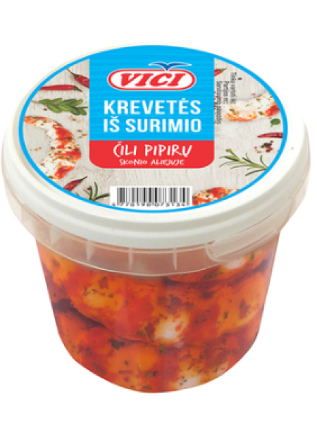Креветки очищенные в масле со вкусом чили VICI 320 г