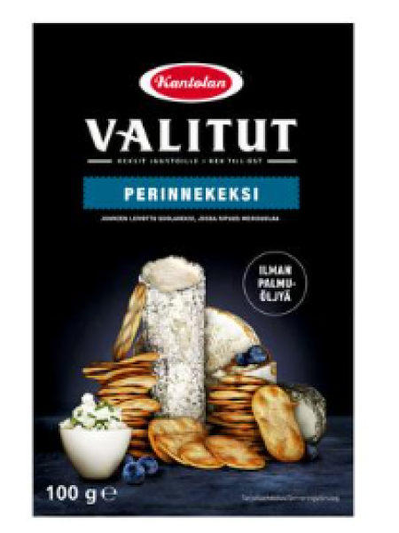 Крекеры с морской солью Kantolan Valitut Perinnekeksi Juureen Leivottu Suolakeksi 100г