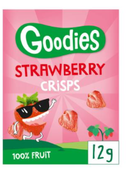 Клубничные чипсы для детей Goodies12 г сублимированные кусочки клубники 