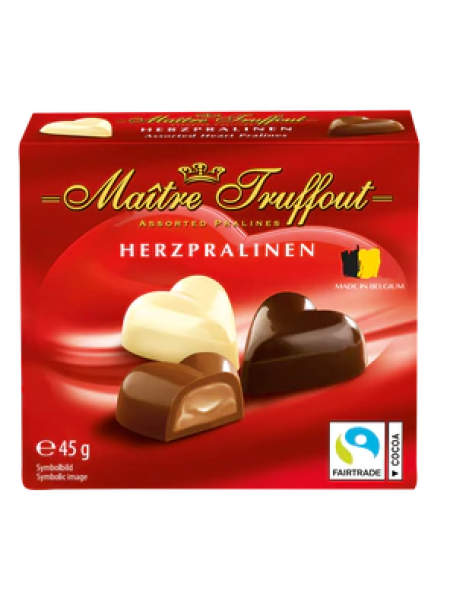 Ассорти мини пралине Maitre Truffout Mini-Belgian heart pralines 45г