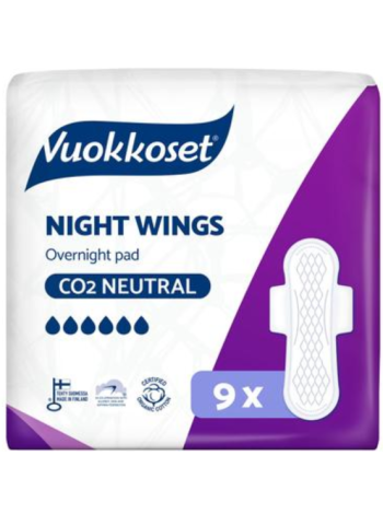 Прокладки ночные с крылашками Vuokkoset Night Wings Yöside 9шт