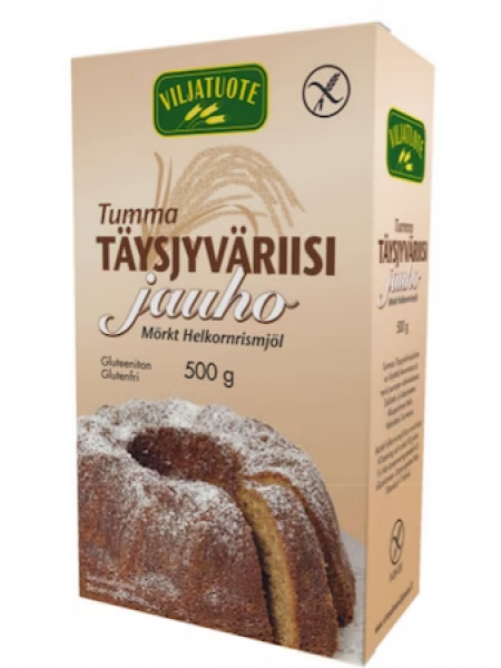Безглютеновая мука из темного цельнозернового риса Viljatuote täysjyväriisijauho gluteeniton 500г 