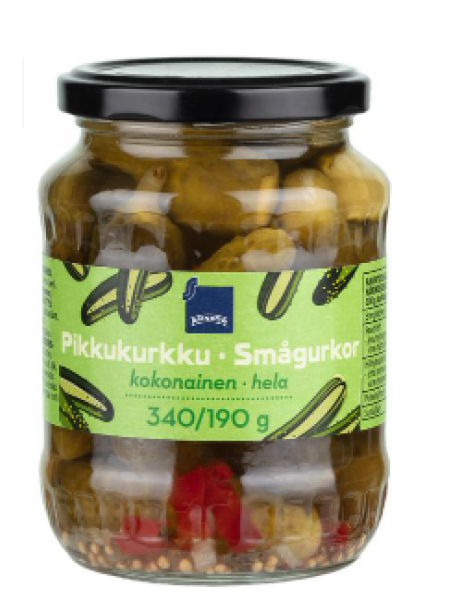 Корнишоны маринованные Rainbow pikkukurkkuja mausteliemessä 340/190г