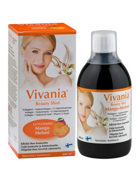 Жидкий продукт  Vivania Beauty Shot 500мл с гиалуроновой кислотой и витамином С