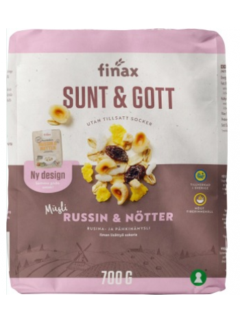 Мюсли с изюмом и грецкими орехами Finax Sunt & Gott 700 г