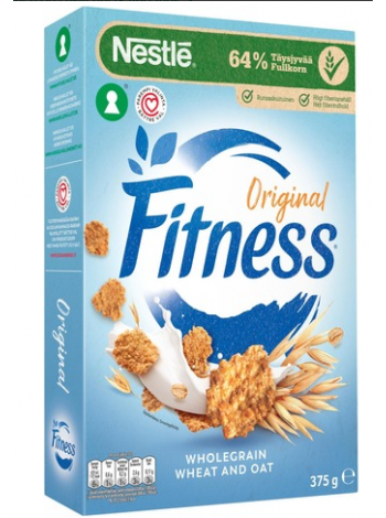 Хрустящие хлопья из цельной пшеницы, риса и овса Nestlé Fitness Original 375 г