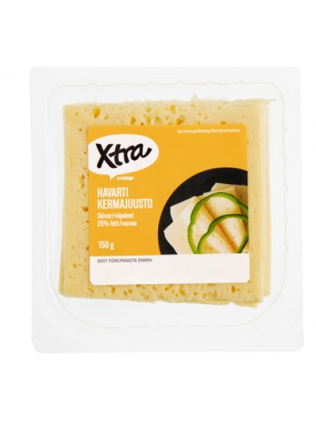 Сыр в нарезке X-tra Havarti 27 % 150г