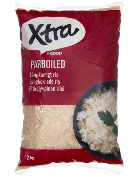 Рис пропаренный длиннозерный Xtra Parboiled Pitkäjyväinen Riisi 2 кг