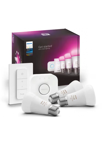 Стартовый комплект Philips Hue Starter kit белая и цветная атмосфера, E27