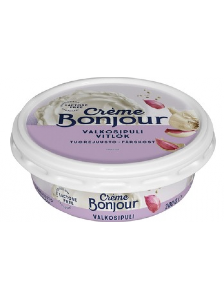 Сливочный сыр с чесноком без лактозы Crème Bonjour Valkosipuli 200г