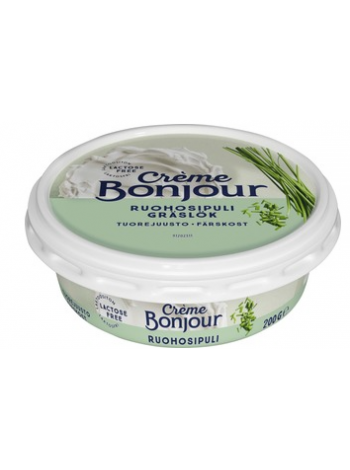 Сливочный сыр с чесноком без лактозы Crème Bonjour Ruohosipuli 200 г