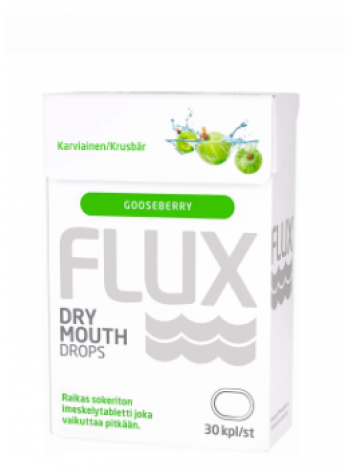 Мягкая фторидная пастилка FLUX DRY MOUTH DROPS 30 шт крыжовник