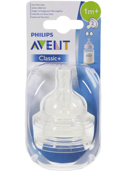 Соска Philips Avent Classic 2 отверстия 1 месяц + 2шт