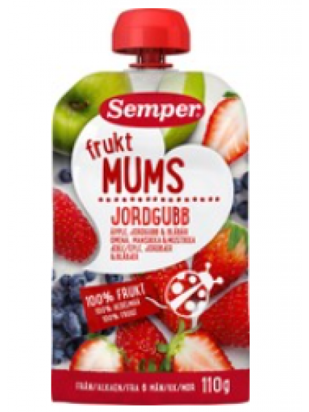 Фруктовое пюре Semper Fruktmums Strawberry 110г с 6 месяцев