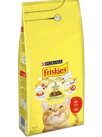 Корм для взрослых кошек Friskies Nautaa, Kanaa Ja Kasviksia 2 кг говядина, курица и овощи