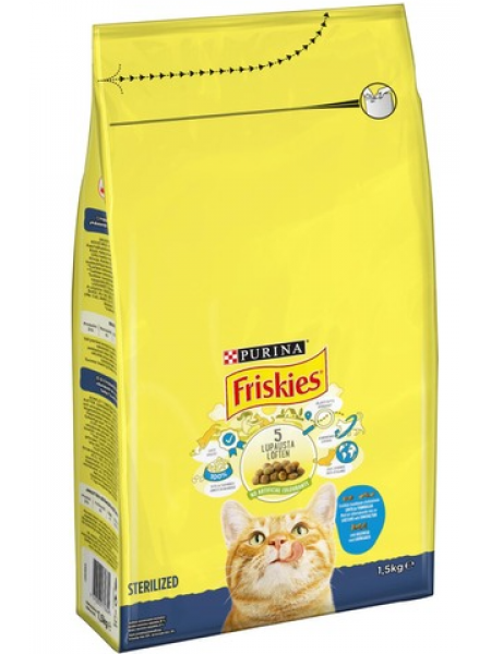 Корм для стерилизованных кошек Friskies Sterile Lohta Ja Kasviksia 1,5 кг с лососем и овощами