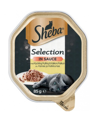 Корм для кошек Sheba Selection With Chicken & Turkey In Sauce курица и индейкой в ​​соусе 85г