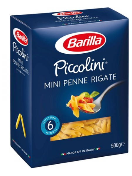 Паста Barilla Piccolini Mini Penne Rigate из твердых сортов пшеницы 500 г