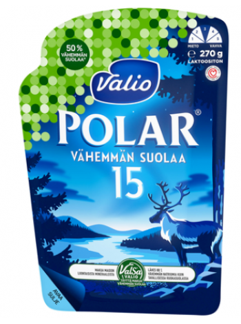 Сыр Valio Polar Vähemmän Suolaa 15% 270г в нарезке