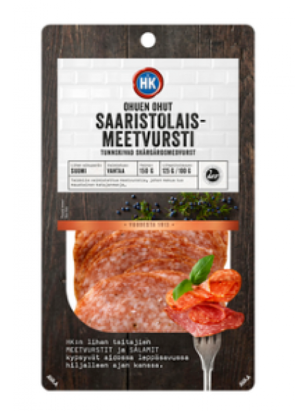 Салями HK Ohuen Ohut Saaristolaismeetvursti 150г в нарезке без лактозы