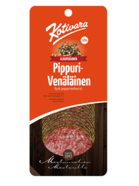 Салями с перцем Kotivara Pippurivenäläinen 170г в нарезке