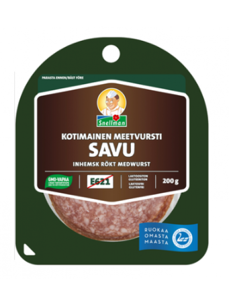 Салями копченая Snellman Kotimainen Meetvursti Savu 200г в нарезке Не содержит лактозы