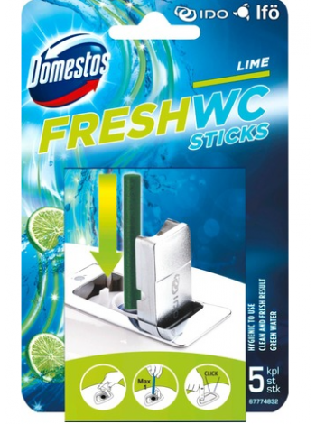 Освежитель для унитаза Domestos Wc-Raikastintikut Lime 5X9,5г 5шт