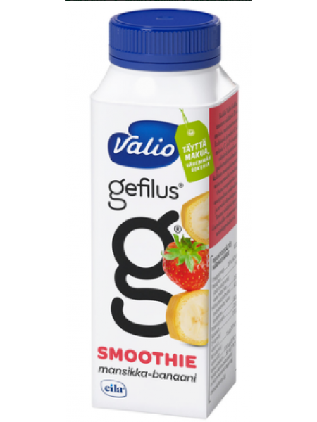 Йогуртовый смузи без лактозы Valio Gefilus Smoothie Mansikka-Banaani 2,5 дл клубника-банан  