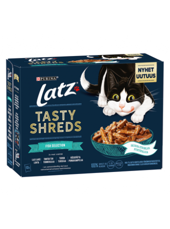 Влажный корм ​​для кошек LATZ Tasty Shreds Fish Selection 12x80г