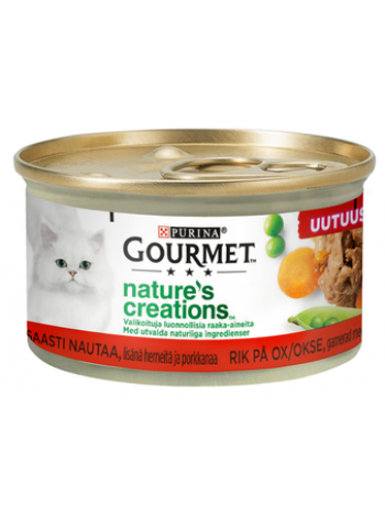 Корм для кошек GOURMET Nature's Creations 85г говядина горох и морковь 