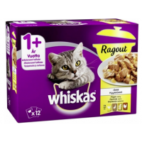 Полнорационный корм для взрослых кошек Whiskas 1+ Ragout 12x85г птица в желе 