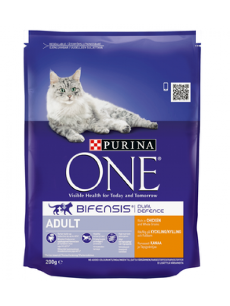 Корм для взрослых кошек Purina One Adult Runsaasti Kanaa Ja Täysjyväviljaa 200 г курица и зерновые