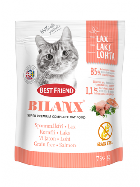 Корм для кошек Best Friend Bilanx Viljaton Lohi 750г лосось без зерновых